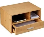 Schreibtisch Organizer, 1 Schublade, 2 F&auml;cher, Hxbxt: 22 X 40 X 31 Cm, Bambus,