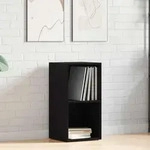Lp-aufbewahrungsbox Schwarz Eichen-optik 71x34x36cm Vidaxl