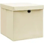 Vidaxl Storage Boxes With Lid 4 Pcs Cream 32x32x32 Cm Fabric