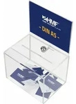 Hmf - 46913 Spendenbox Acryl Din A5 Blatteinschub, 16 X 16 X 21,5 Cm