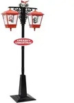 Vidaxl Christmas Street Lamp With Santa Black And Red 81x40x188 Cm Pvc