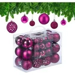 Relaxdays - Weihnachtskugeln Im 50er Set, Glitzernde, Matte & Gl&auml;nzende