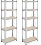 Relaxdays Schwerlastregal 2er Set, Hxbxt: 180x60x30 Cm, 500 Kg, Stahl, Lagerregal,