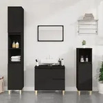 Badschrank Schwarz 65x33x60 Cm Holzwerkstoff Vidaxl