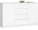 Kommode Akord K160 Wei&szlig; 160 Cm 2 T&uuml;ren 4 Schubladen 4 Ebenen B160 X H99 X T40 Cm