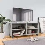 Vidaxl - Tv-schrank Mit Rollen Betongrau 90x35x35 Cm Holzwerkstoff