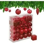 Relaxdays - Weihnachtskugeln 110er Set, Kunststoff, Weihnachtsbaumdeko Mit Kugeln &