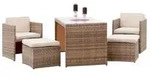 Merano Set 11tlg 2 Sessel 2 Hocker Tisch 127x695cm