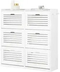 Sobuy Fsr145-w Schuhschrank Mit 6 Klappen Schuhregal Mit 2 Hacken Schuhkipper...