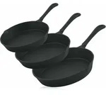 Gusseisen Brat Und Steak Pfannen Set &Oslash; 16 Cm, &Oslash; 20 Cm, &Oslash; 24 Cm - Bbq-toro