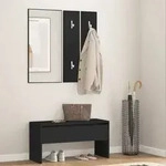 Garderoben-set Schwarz Holzwerkstoff Vidaxl