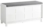Fsr86-w Sitzbank Mit Sitzkissen Schuhbank Mit Stauraum Schuhregal Mit Schiebet&uuml;ren