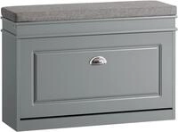 Sobuy Fsr82-l-hg Schuhkipper Schuhschrank Mit Klappe Schuhbank Mit Sitzkissen
