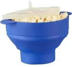 Relaxdays Popcorn Maker Silikon F&uuml;r Mikrowelle, Zusammenfaltbarer Popcorn Popper,