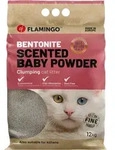Flamingo Katzenstreu Bentonit Klumpend Fein Mit Babypuderduft 12 Kg