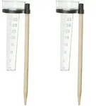 Relaxdays Regenmesser 2er Set, Mit Stab, Niederschlagsmesser Garten, Skala 35mm/m2,