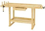 Wiltec - Werkbank 151 X 61,5 X 86 Cm Aus Holz, Werktisch Aus Rubberwood, Hobelbank