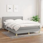 Boxspringbett Mit Matratze Hellgrau 140x190 Cm Stoff Vidaxl