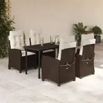 5-tlg. Garten-essgruppe Mit Kissen Braun Poly Rattan - Vidaxl