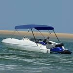 4-bow Bimini Top Marineblau 243x(230-244)x137 Cm Vidaxl