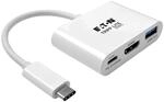 Eaton Tripplite Usb-c To Hdmi Adapter With Usb-a Port And Pd Charging Hdcp White