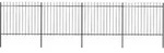 Vidaxl Garden Fence With Spear Top Steel 671x150 Cm Black