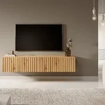 Selsey - Telire - Tv-lowboard Stehend In Wotan Eiche, Lamellenfront, 140 Cm