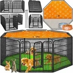 Lovpet&reg; Welpenlaufstall Xxl, Mit T&uuml;r - Grau, Xxl (mit Schutzplane)