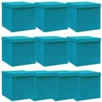 Aufbewahrungsboxen Mit Deckeln 10stk. Babyblau 32x32x32cm Stoff Vidaxl
