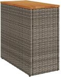 Garten-beistelltisch Mit Holzplatte Grau 58x27,5x55 Cm Rattan Vidaxl