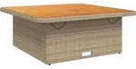 Gartentisch Beige 110x110x71 Cm Poly Rattan Und Akazienholz - Vidaxl