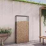 Brennholzregal Mattschwarz 110x28x214 Cm Stahl Vidaxl Schwarz
