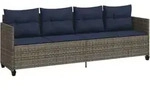 Sonnenliege Mit Kissen Grau Poly Rattan Vidaxl