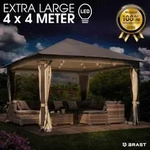Pavillon Aluminium Infinity 4x4m Beige Inkl. Moskitonetz + Led Wasserdicht Stabil