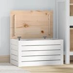 Vidaxl Storage Box White 59,5x36,5x33 Cm Solid Wood Pine
