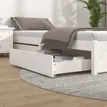 Bettschubladen 2 Stk. Wei&szlig; Massivholz Kiefer Vidaxl