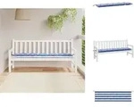 Gartenbank-auflage Blau & Wei&szlig; Gestreift 180x50x7 Cm Vidaxl