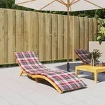 Sonnenliegen-auflage Rot Karomuster 200x60x3 Cm Oxford-gewebe Vidaxl