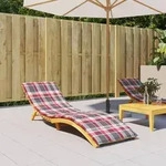 Sonnenliegen-auflage Rot Karomuster 200x70x3 Cm Oxford-gewebe Vidaxl