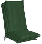 Beautissu 4er Set Hochlehner Auflagen Loft Hl 120x50x6cm dunkelgr&uuml;n