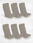 6er Set Hochlehner Auflagen Flair Hl, 120x50x8cm, Hellgrau