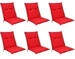 6er Set Beautissu Niedriglehner Auflage Base Nl Rot