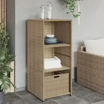Gartenschrank Beige 50x55x115 Cm Poly Rattan - Vidaxl