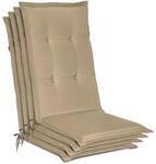 4er Set Hochlehner Auflagen Loft Hl 120x50x6cm Natur - Beautissu