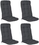4er Set Hochlehner Auflage Flair Hl 120x50x8 Cm Graphitgrau - Beautissu