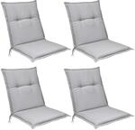 Beautissu - 4er Set Niedriglehner Auflage Base Nl 100x50x6 Cm Hellgrau