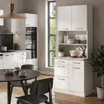Vicco - K&uuml;chenblock R-line, Wei&szlig; Hochglanz, 80 Cm , Ap Marmor