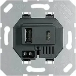 Jung Usb-ladeger&auml;t, 1 X Typ A + 1 X Typ C, Schwarz Usb15casw