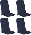 Beautissu 4er Set Hochlehner Auflage Flair Hl 120x50x8 Cmdunkelblau