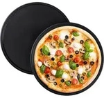 Relaxdays - Pizzablech, 2er Set, Rund, Antihaftbeschichtet, Pizza & Flammkuchen,